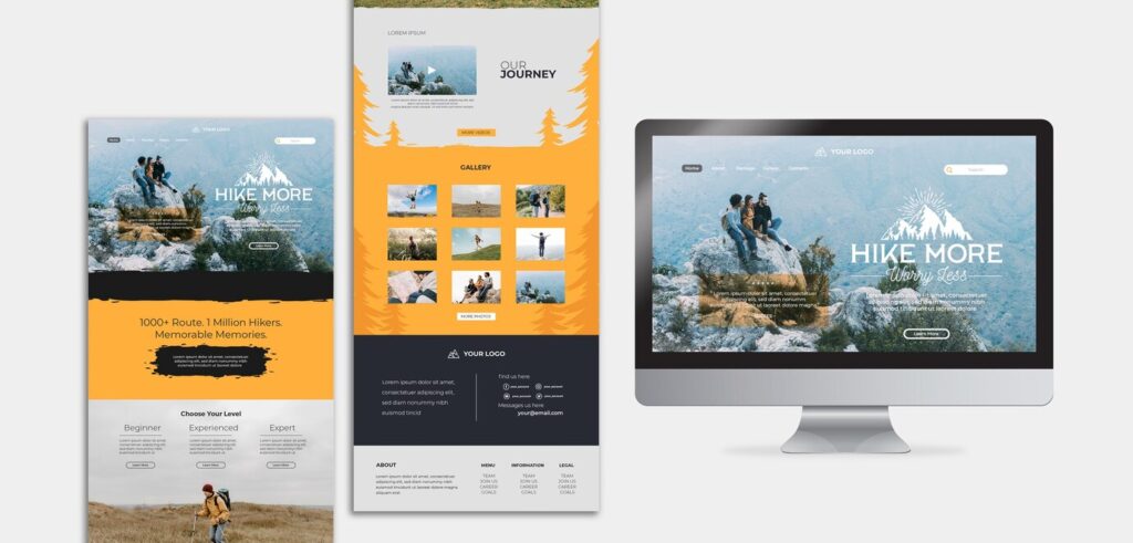 hiking blog web design