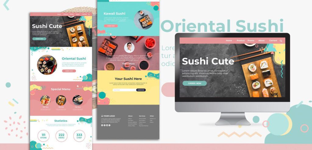 sushi cute web design